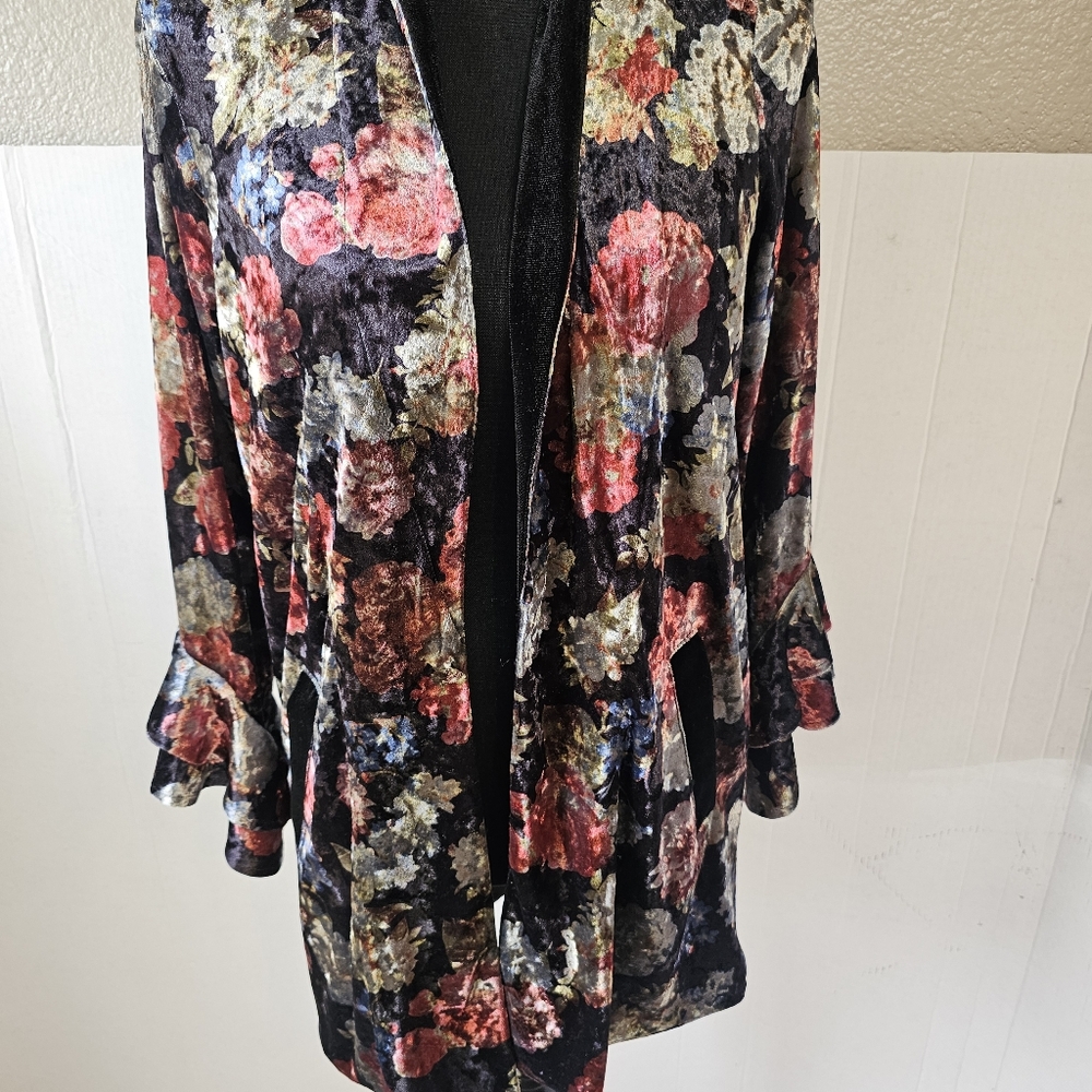 Floral Velvet Jacket BCB Generation Sm Folk Boho Fairycore Cottagecore Festival